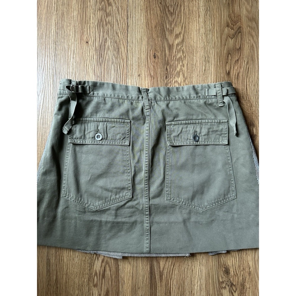 VTG Nolita North Little Italy Y2K Wool And Khaki Mini Pleated Skirt Streetwear - Picture 6 of 11